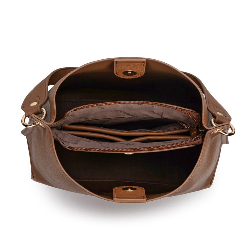 Montana West Hobo Purse for Women Bucket Shoulder Bag with Crossbody Strap, Dark Brown
