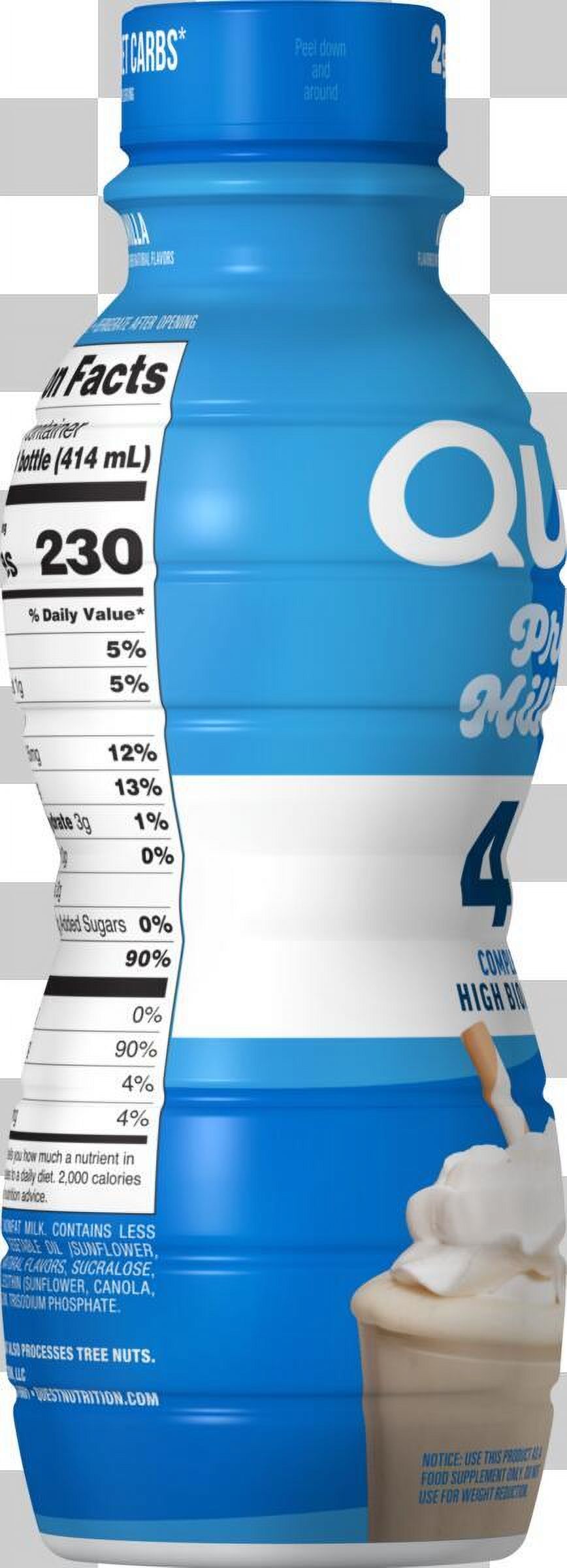 QUEST NUTRITION, 45G HIGH PROTEIN VANILLA MILKSHAKE 14OZ READY TO DRINK, 1 COUNT
