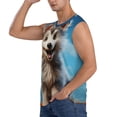 thumbnail image 3 of Pofeuu Blue Sky Cute Wolf Print Men's Muscle T-Shirt, Sleeveless, Muscle Tank, Classic Muscle Tee Top For Men Casual Sleeveless Muscle T-Shirt Trendy Clothes-X-Large, 3 of 7