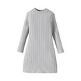 thumbnail image 4 of Tdoqot Girls Ribbed Shirt Dresses- Long Sleeve Casual Soft Knit Fall Midi Dresses Gray Size 8, 4 of 8