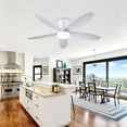 thumbnail image 2 of PHORUS 42" Low Profile Ceiling Fan with Light, Quiet DC Motor, Remote & App Control, 6-Speed Reversible Fan for Bedroom, Living Room and Covered Spaces,White, 2 of 10