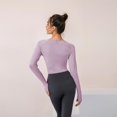 thumbnail image 3 of HULKLIFE Women's Long-sleeved Quick-drying Yoga Clothes Sports Running Fitness Clothes Shirt, 3 of 5