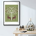 thumbnail image 5 of Christmas Des - Deer and Heart Tree, Pink On Green - Framed Gallery Wrapped Holiday Canvas - 17 x 25 - Black Frame, 5 of 8