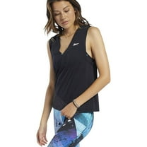 Reebok Womens Fabric Mix Muscle Tank Top, Black, X-Small