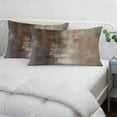 thumbnail image 4 of Brown Throw Pillow Cover, Pillowcase Protectors with Zipper, Breathable Decorative Lumbar Pillow Case Cover, Modern Abstract Art Oil Painting Ombre Pillow Shams for Couch Sofa 16x24Inch, 4 of 8