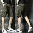 thumbnail image 2 of Pantalones cortos cargo para hombre, grandes y altos, con cintura elástica, bermudas, pantalones cortos para hombre, de nailon, de lujo, jorts, cómodos, estilo vintage Y2k, 2 of 4