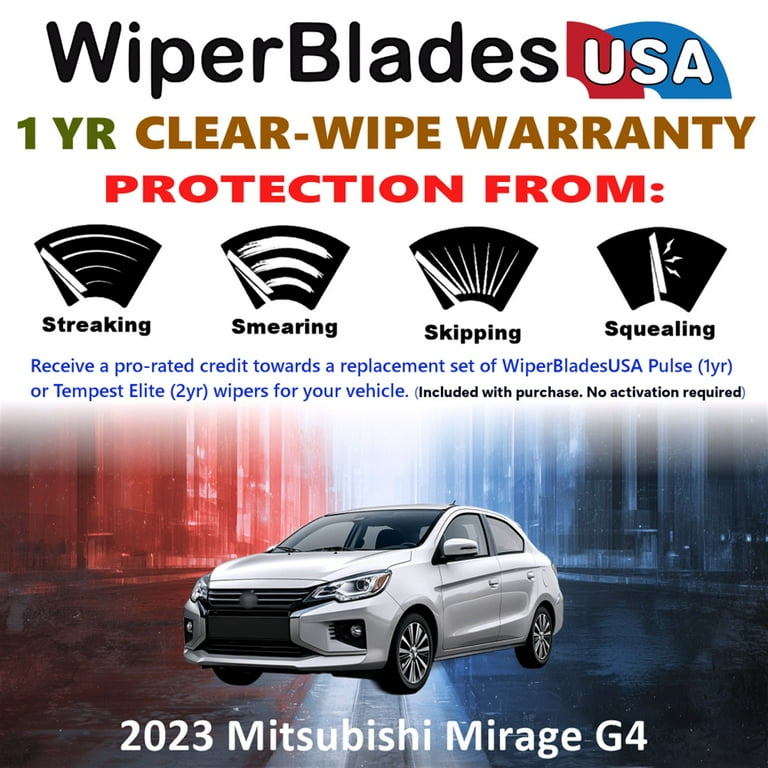 2023 Mitsubishi Mirage G4 Beam Wiper Blades Wipers w/1yr Warranty