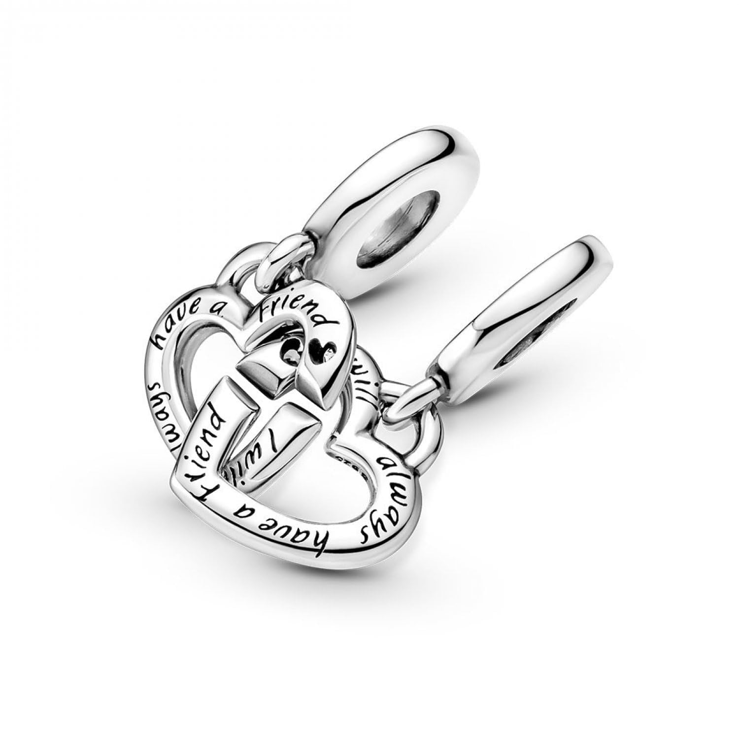 Pandora Linked Sister Hearts Split Dangle Charm