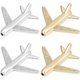 thumbnail image 1 of 1 caja de 8 cuentas de avión de pasajeros chapadas en oro de 18 quilates y platino con circonita cúbica en forma de avión para hacer joyas., 1 of 5
