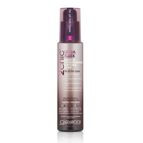 Giovanni 2Chic Sleek Leave In Condition Keratin Argan Oil, 4 Oz.