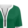 thumbnail image 6 of Oiangi Half Zip Shirts Women Patchwork Long Sleeve Pullover Top Loose Fit Comfy Blouses for Fall Winter Green L, 6 of 6