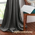 thumbnail image 5 of NICETOWN Velvet Curtains, Thermal Insulated Soundproof Light Blocking Drapes Grommet Privacy Elegant Soft Luxury Velvet Curtains for Living Room, 52"x102", Grey, 1 Pair, 5 of 7