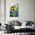 thumbnail image 3 of ZHONGYUTONG Bird Wall Art Colorful Parrot Canvas Tropical Rain Forest Animal Picture Print Macaw Painting for Bathroom Decor Framed (16.00" x 24.00"), 3 of 5