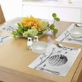 thumbnail image 4 of Ambesonne Nature Place Mats Set of 4, Hand Drawn Honeycomb, Standard Size, Charcoal Grey White, 4 of 6