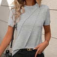 thumbnail image 2 of NJGRAE Flowy Tops for Women Women’S Slub Knit T-Shirts Womens Casual Fashion Solid Color Crew Neck Short Sleeve Pullover T Shirt Quarter Zip Athletic Tops Xl, 2 of 7