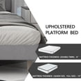 thumbnail image 4 of alazyhome King Size Upholstered Platform Bed Frame, Easy Assemble, Light Grey, 4 of 6