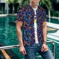 thumbnail image 6 of Hirioo Multicolor Bowling for Men's Baseball T-shirt Shirts Short Sleeve Casual Summer Button Stretch T Shirts,Size S-4XL-3X-Large, 6 of 7