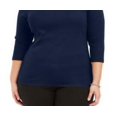thumbnail image 3 of Karen Scott Womens Grommet Trim 3/4 Sleeve Top, 3 of 3