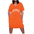 thumbnail image 3 of Sentmoon Plus Size Party Dress Short Sleeve with Print Breathable Long Dresses for Women Casual Summer 2026 Dressy Loose Fit V Neck Prom Dresses for Work and Weekend Orange L, 3 of 6