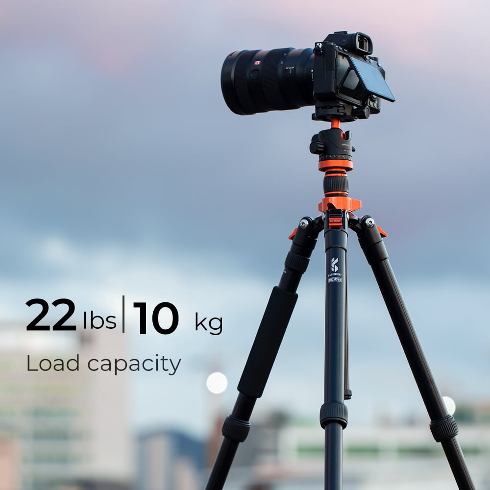 K&F CONCEPT 67" Camera Tripod Monopod with Ball Head 10kg/22lbs Load Capacity K255A4+BH-28L(TM2515M1)