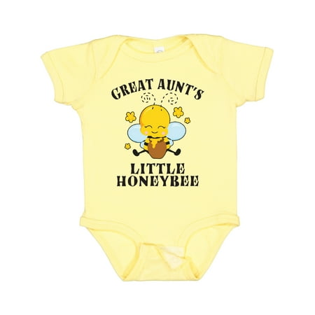 

Inktastic Cute Bee Great Aunt s Little Honeybee with Stars Gift Baby Boy or Baby Girl Bodysuit
