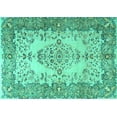 thumbnail image 1 of Ahgly Company Indoor Rectangle Persian Turquoise Blue Traditional Area Rugs, 5' x 8', 1 of 4