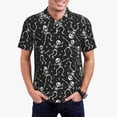 thumbnail image 1 of Fotbe Retro Skeleton Dancing On Halloween Party Camiseta Polo de Golf para Hombre con Estampado – Camisa Deportiva Transpirable con Cuello Abotonado-Medium, 1 of 6