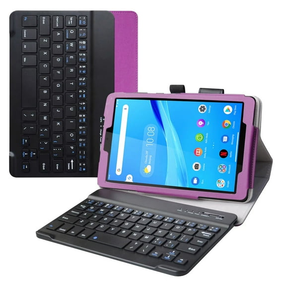 Labanema 8" Lenovo Tab M8 FHD (2nd Gen) TB-8705F Bluetooth Keyboard Case, PU Leather Folio Stand Protective Case, Cover for 8" Lenovo Tab M8 FHD (2nd Gen) TB-8705F (Purple)