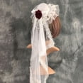 thumbnail image 4 of Lace Bridal Veil Small Hat Lolita Hat Black Veil Baroque Tiara Lolita Hair Accessories Halloween Crown Gothic Headwear, 4 of 16