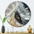 thumbnail image 3 of Designart "Aqua Symphony Grey Black Composition" Abstract Oversized Wall Clock, 3 of 5