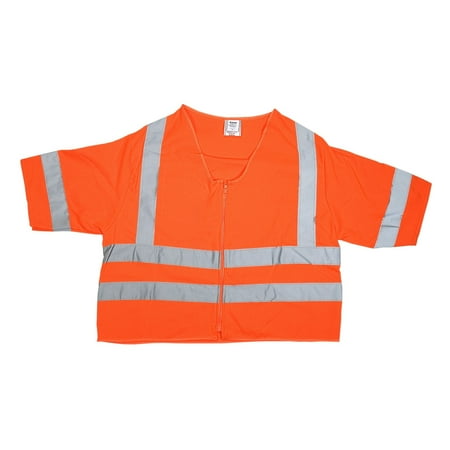 

Mutual Industries Gann High Visibility Short Sleeve Safety Vest ANSI Class R3 Orange 4XL