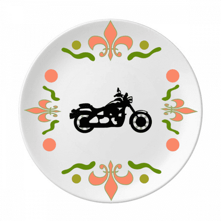 

Mechanical Motorcycle Black Pattern Flower Ceramics Plate Tableware Dinner Dish