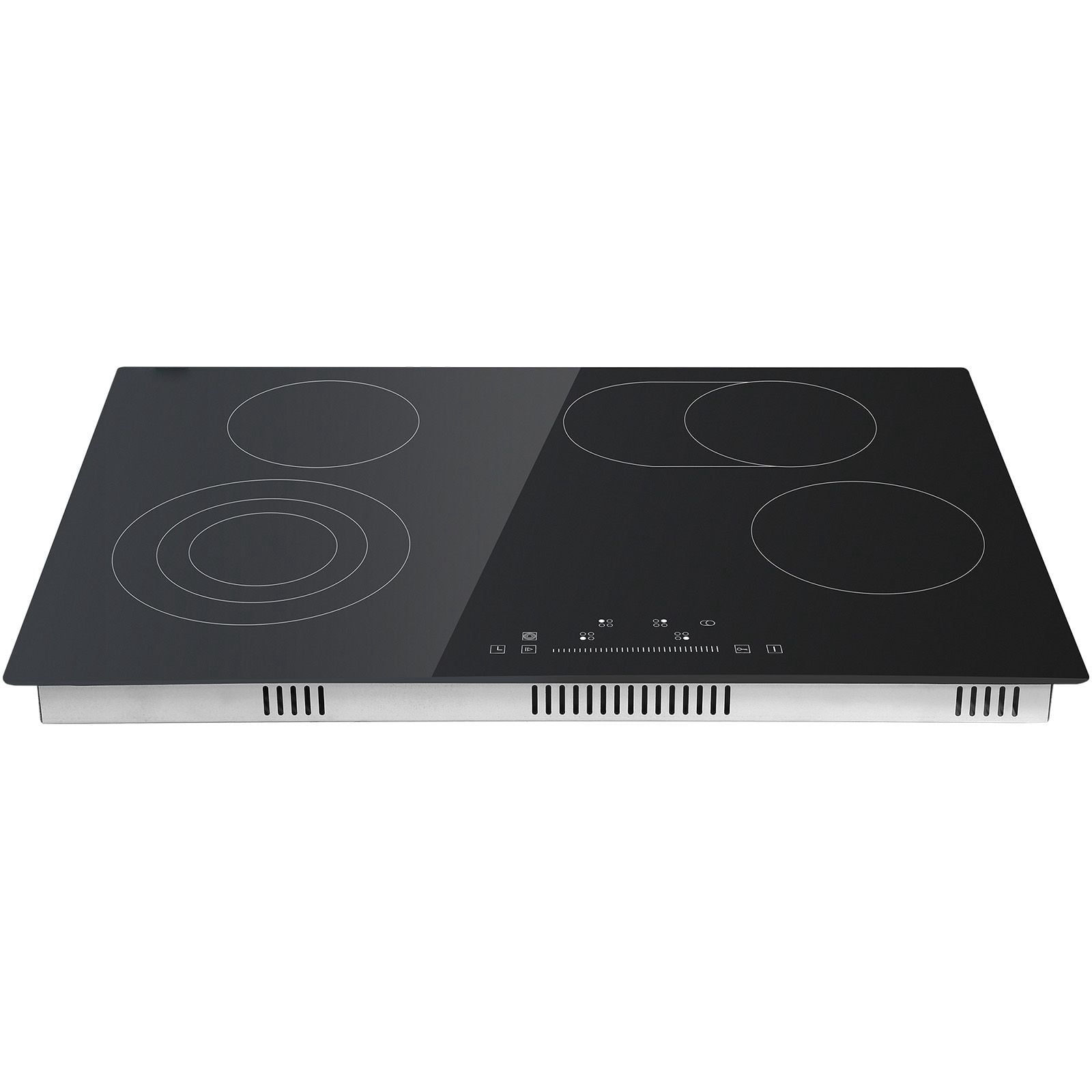 Built in Electric Stove Top,30.3x20.5"4 Burners,240V Glass Radiant Cooktop with Sensor Touch Control,Timer&Child Lock Included,9 Power Levels for Simmer Steam Slow Cook Fry