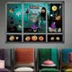 thumbnail image 2 of 3 Sets Halloween Window Stickers Bat Cat Witch Ghost Pumpkin Wall Stickers Window Stickers For Halloween Party, 2 of 4