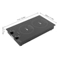 thumbnail image 2 of Black Galvanized Sheet 51*28.8*8cm Double-Headed Electric Ceramic Stove 2100w Double-Knob Timing Vertical Electromagnetic Stove, 2 of 18