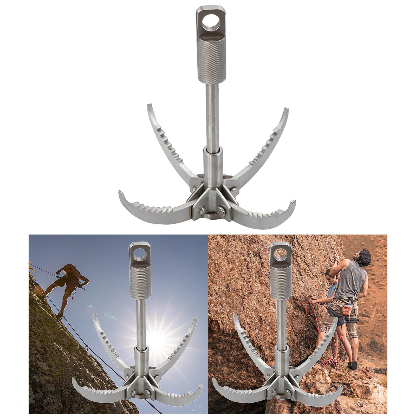 New Outdoor Climbing Stainless Steel Grappling Hook with 4 Folding Claws  for Camping Hiking Survival Tree Rock Mountain Climbing - AliExpress