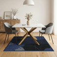 thumbnail image 3 of ODIKA Brushstroke Minimalist Open Field Pile Interlocking Navy Large Abstract Playful Non-Slip Low Profile for Guest Room, Lounge, Apartment, 3 of 7