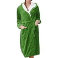 thumbnail image 1 of Women Robes Women's Fleece Plush Robe Long Warm Plush Bathrobe Loungewear Jacket Printed Comfort Robe Woman Flannel Pajamas, 1 of 5