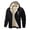 Black, variant on Men Sherpa Lined Full Zip Hooded Jacket Cross Embroidery Drawstring Hood Dual Side Pocket Warm Outerwear Winter Camping Cold Weather Casual Coat