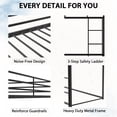 thumbnail image 2 of Kacho Floor Bunk Bed, Metal Bunk Bed Frame for s, Bunk Bed Twin Over Twin with Safety Full-Length Guardrails, for room Bedroom, Easy Assembly, No Box Spring Needed, Black, 2 of 6