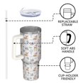 thumbnail image 4 of 40 Oz Tumbler with Handle,Tumbler with Lid,Double Wall Insulated Cup Stainless Steel Travel Mug,Water Bottle for Iced Tea,Coffee,Cold Beverages,Deer Hot Air Balloon Floral White Pattern, 4 of 6