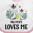 thumbnail image 4 of Inktastic Zebra My Pops Loves Me Boys or Girls Baby Bib, 4 of 4