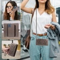 thumbnail image 4 of Asuwish Phone Case for Motorola Moto G Play 4G 2024 Zipper Wallet Detachable Cell Cover with Tempered Glass Screen Protector Crossbody Strap Flower Flip Card Holder XT2413V XT2413-1 64GB Women Gray, 4 of 7
