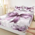 thumbnail image 3 of Homewish Purple Bow 4-Piece Full Size Sheets for Teens Boys Girls,Merry Christmas Bed Sheets,Bling Glitter Lightweight Sheet Sets,Microfiber Bedroom Decor, 3 of 7