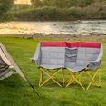 thumbnail image 2 of Outsunny Chaise de Camping Double Siège Causeuse Pliante avec Pochette de Rangement Rouge, 2 of 10