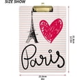 thumbnail image 2 of FMSHPON Paris Symbol Eiffel Tower Clipboard Hardboard Wood Nursing Clip Board and Pull for Standard A4 Letter 13x9 inches, 2 of 7