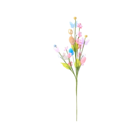 Bfogop Easter Egg Stems Flowers Artificial Spring Flowers Floral Stem Decorations Artificial Floral Picks and Sprays Berry Stem for Easter Home Vase Table Centerpieces Wreath 18Inch