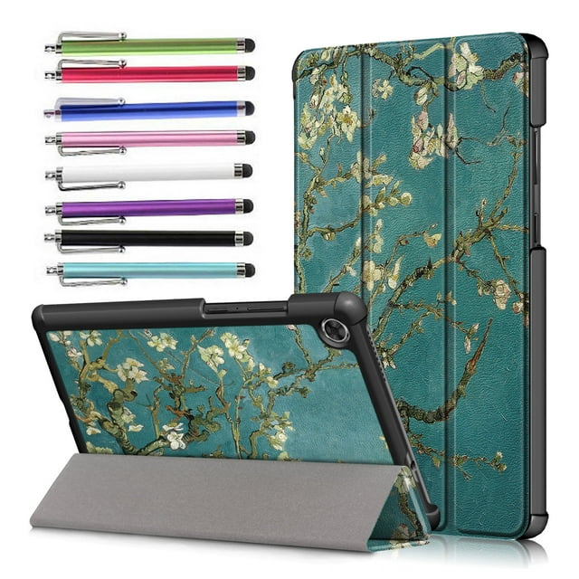 Epicgadget Case for Lenovo Tab M8 (3rd Gen) / Smart Tab M8 / Tab M8 FHD / Tab M8 HD LTE / Tab M8 HD 8 Inch Display Tablet - Lightweight Protective Tri-Fold Stand Cover Case + 1 Stylus (Blossom)