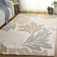 thumbnail image 2 of SAFAVIEH Jardin Aiden Leaves Area Rug, Ivory/Brown, 6' x 6' Square, 2 of 10