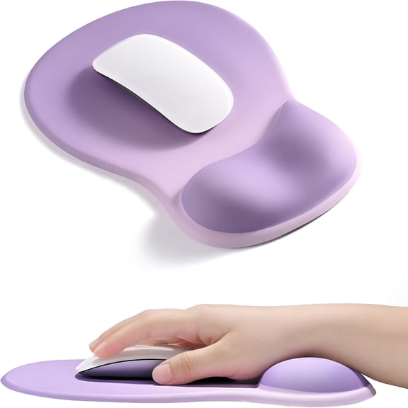 GJX Ergonomic Mouse Pad with Gel Wrist Rest Support Middle Concave Design,Relieve Wrist Pain